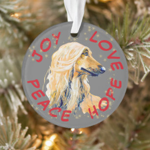 Peace Hope Liebe Afghanischer Hund Weihnachten Ornament