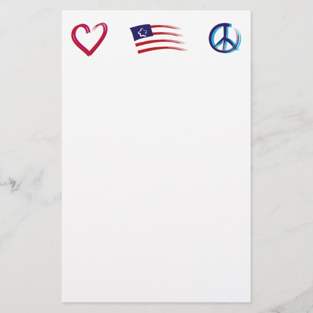 Peace Hope Liebe Briefpapier (Vorderseite)