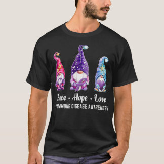 Peace Hope Liebe Gnomes Autoimmunerkrankung Awaren T-Shirt