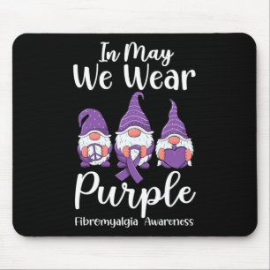Peace Hope Liebe Gnomes Lila Ribbon Fibromyalgie Mousepad