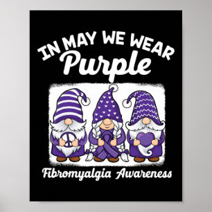 Peace Hope Liebe Gnomes Lila Ribbon Fibromyalgie Poster