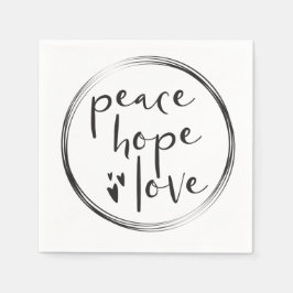 Peace Hope Liebe Simple Christmas Modern Serviette