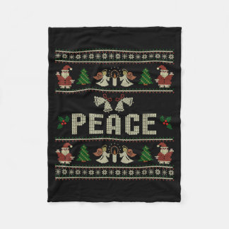 Peace I Come In Peace Couple Matching Ugly Christm Fleecedecke