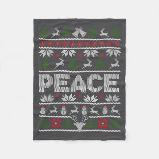 Peace I Come In Peace Couple Matching Ugly Christm Fleecedecke