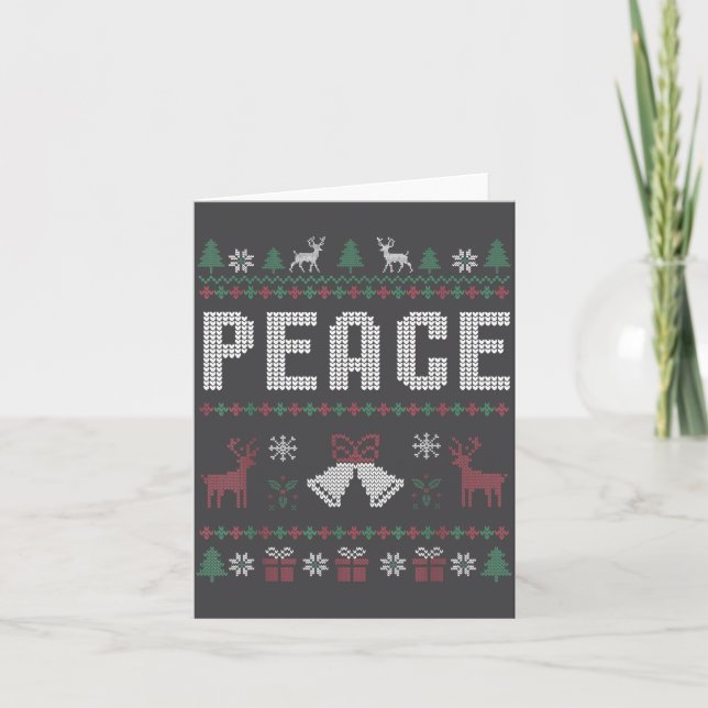 Peace I Come In Peace Couple Matching Ugly Christm Karte (Vorderseite)