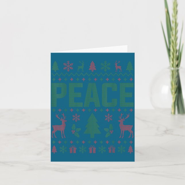 Peace I Come In Peace Couple Matching Ugly Christm Karte (Vorderseite)