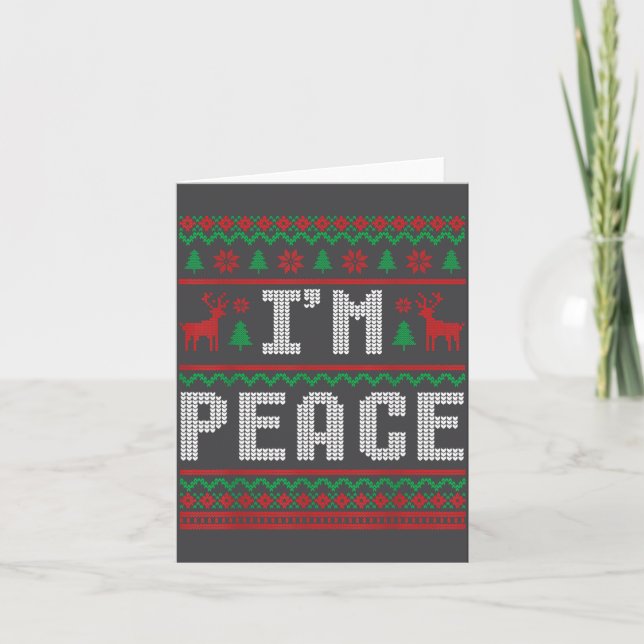 Peace I Come In Peace Couple Matching Ugly Christm Karte (Vorderseite)
