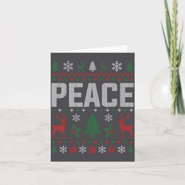 Peace I Come In Peace Couple Matching Ugly Christm Karte (Vorderseite)