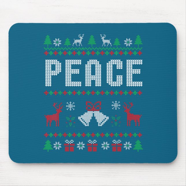 Peace I Come In Peace Couple Matching Ugly Christm Mousepad (Vorne)