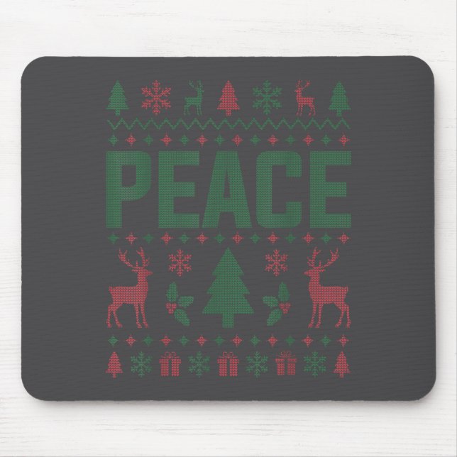 Peace I Come In Peace Couple Matching Ugly Christm Mousepad (Vorne)