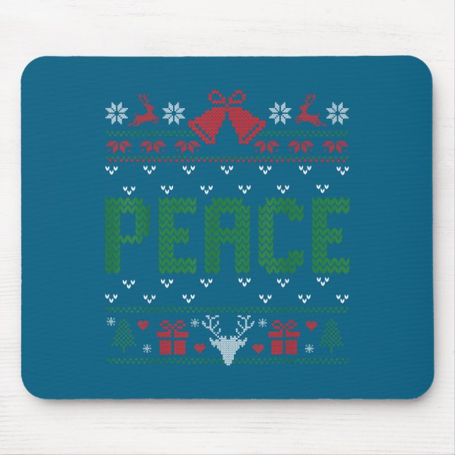 Peace I Come In Peace Couple Matching Ugly Christm Mousepad (Vorne)