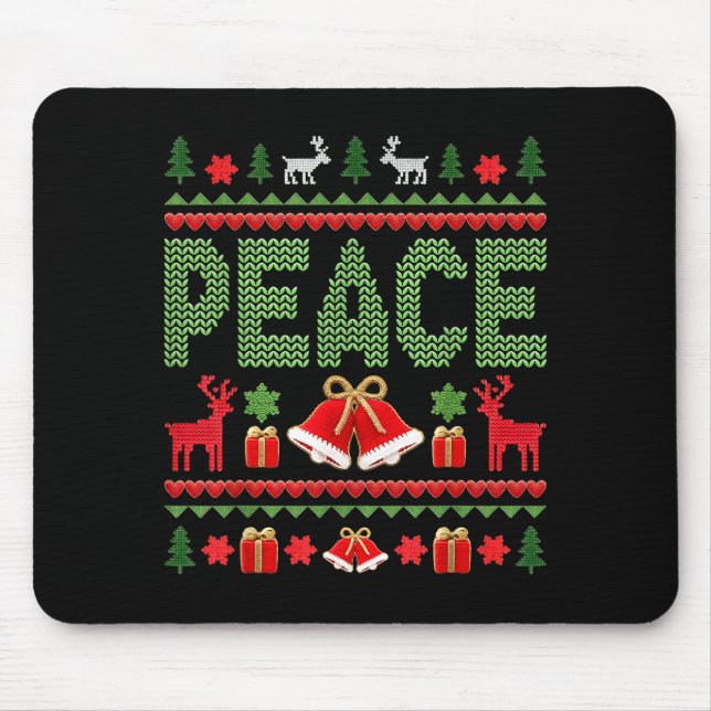 Peace I Come In Peace Couple Matching Ugly Christm Mousepad (Vorne)