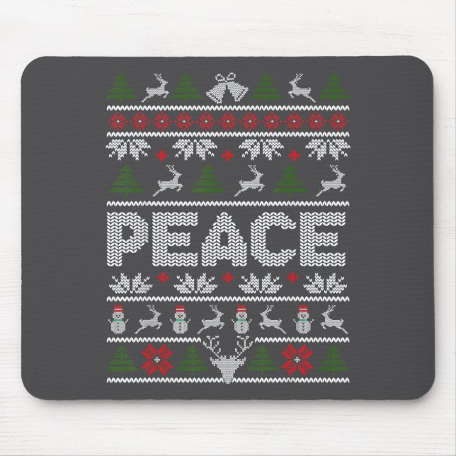 Peace I Come In Peace Couple Matching Ugly Christm Mousepad (Vorne)