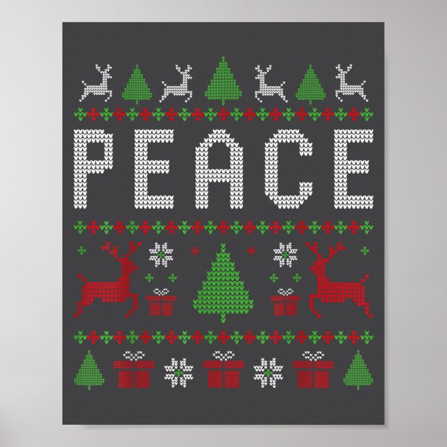 Peace I Come In Peace Couple Matching Ugly Christm Poster (Vorne)