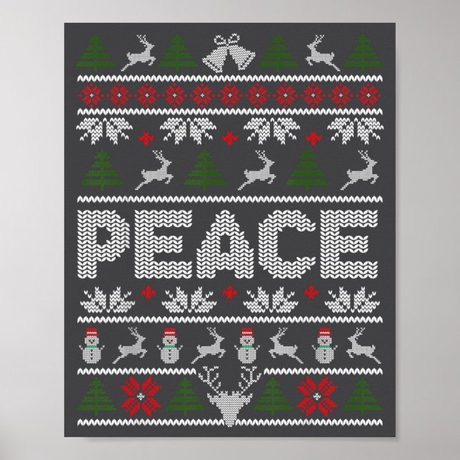 Peace I Come In Peace Couple Matching Ugly Christm Poster (Vorne)