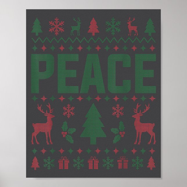 Peace I Come In Peace Couple Matching Ugly Christm Poster (Vorne)