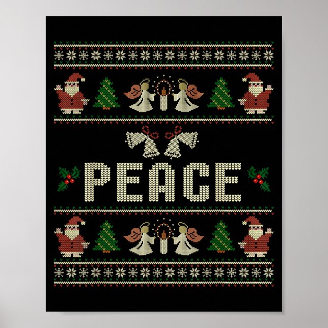 Peace I Come In Peace Couple Matching Ugly Christm Poster (Vorne)