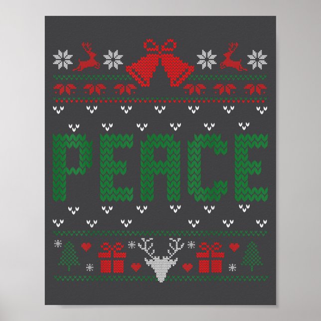 Peace I Come In Peace Couple Matching Ugly Christm Poster (Vorne)