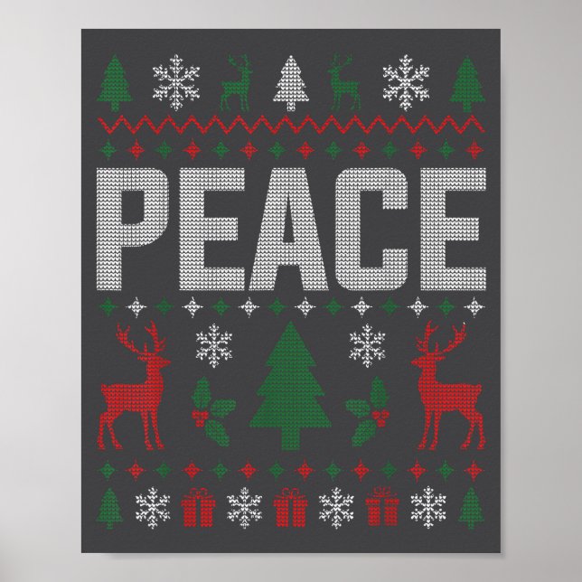 Peace I Come In Peace Couple Matching Ugly Christm Poster (Vorne)