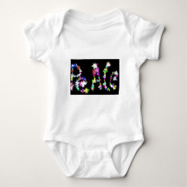 "PEACE" in Blume Art Print Baby Strampler