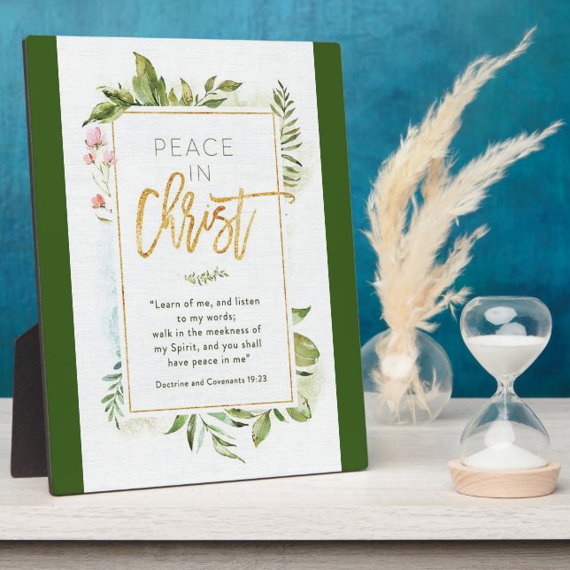 "Peace in Christ" Tabletop Plaque mit Easel Fotoplatte (Seite)