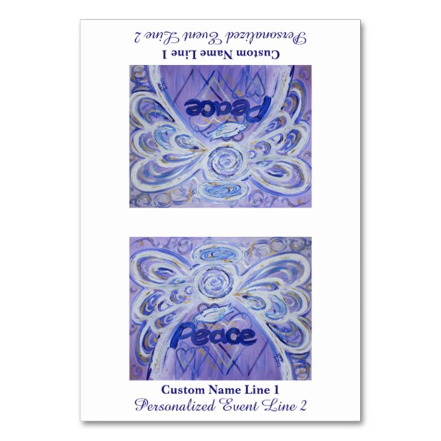 Peace Inspiration Word Engel Table Tent Card Tischnummer (Vorderseite)