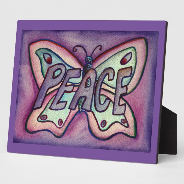 Peace Inspirational Butterfly Malerei Geschenk Pla Fotoplatte (Seite)