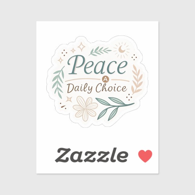 Peace Is a Daily Choice – Mindful Quote Stickers f Aufkleber (Blatt)