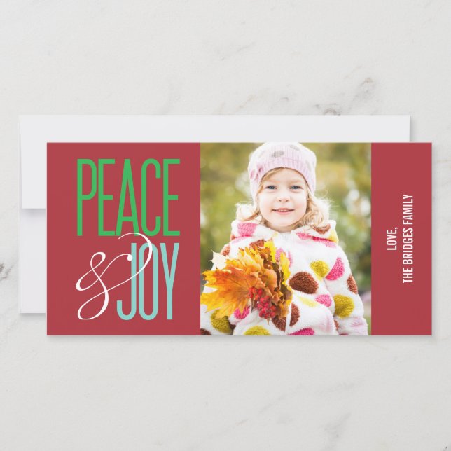 Peace & Joliday Foto Card Feiertagskarte (Vorderseite)