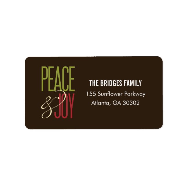 Peace & Joy Address Labels Adressaufkleber (Vorne)