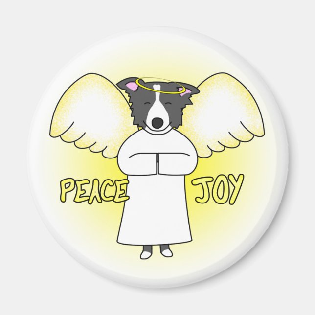 Peace Joy Border Collie Magnet (Vorne)