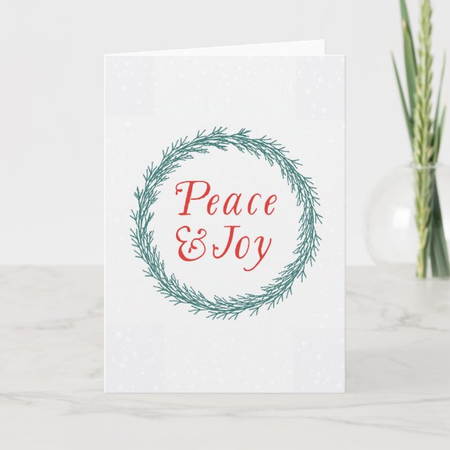 Peace & Joy Christmas Card Feiertagskarte (Vorderseite)