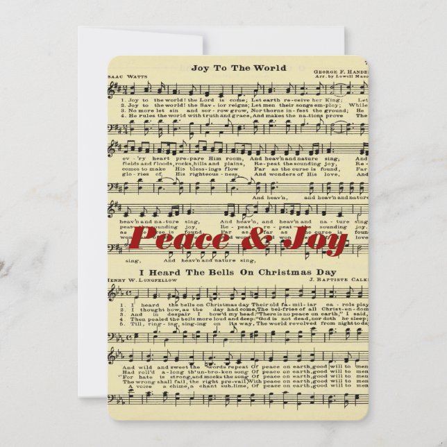 Peace & Joy Christmas Music Grußkarte Feiertagskarte (Vorderseite)