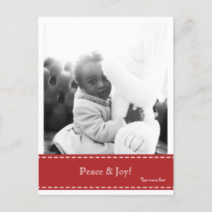 Peace & Joy Foto Postcard Feiertagspostkarte