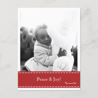 Peace & Joy Foto Postcard Feiertagspostkarte