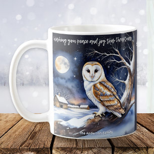 Peace Joy Frohe Weihnachtsschnee Wasserfarbe Barn  Kaffeetasse