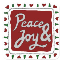 Peace & Joy Hand Briefing Holiday Stickers