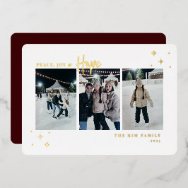 Peace Joy Hope 3 Foto Folien Feiertagskarte