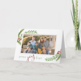 Peace Joy Hope Watercolor Pine Foto Weihnachten