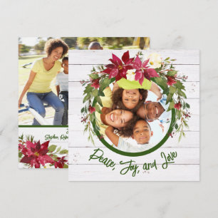 Peace Joy Liebe 2 Foto Poinsettia Weihnachten