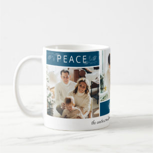 Peace Joy Liebe Aquamarin 3 Foto Collage Script Ho Kaffeetasse