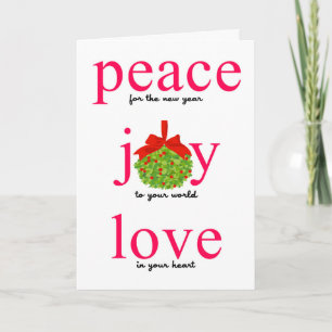 Peace Joy Liebe Holiday Card Karte