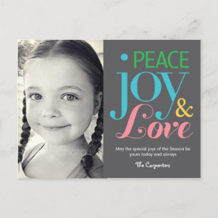 Peace Joy & Liebe Holiday Foto Card Postkarte