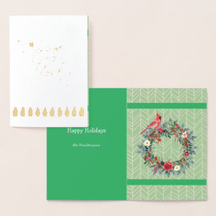 Peace Joy Liebe Holiday Winter Kardinal Custom Tex Folienkarte