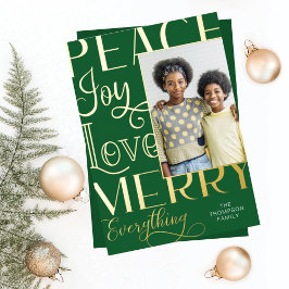 Peace Joy Liebe Merry Alles Art Border Foto Folien Feiertagskarte