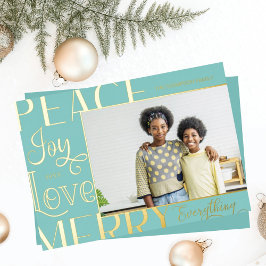Peace Joy Liebe Merry Alles Art Border Foto Folien Feiertagskarte