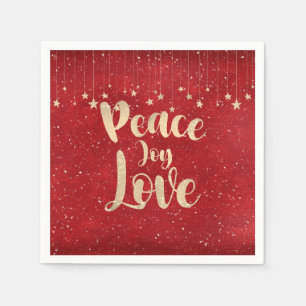 Peace Joy Liebe mit Stars Serviette