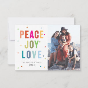 Peace Joy Liebe Typografie Holiday Foto Card Einladung