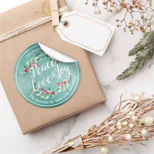 Peace Joy & Liebe Weihnachten Frohes Neues Jahr An Runder Aufkleber