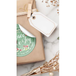 Peace Joy & Liebe Weihnachten Frohes Neues Jahr An Runder Aufkleber